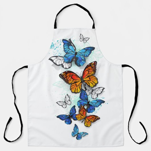 Tablier Papillons volants Morpho et Monarch (Recto)