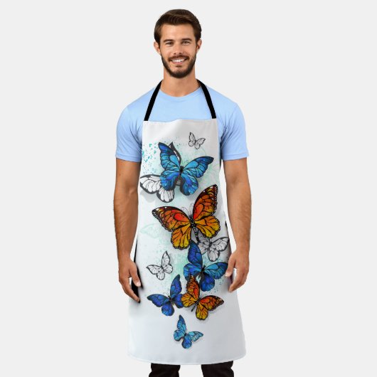 Tablier Papillons volants Morpho et Monarch (Porté)