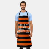 Tablier Pappy Halloween Typographie Orang & Black Stripes (Porté)