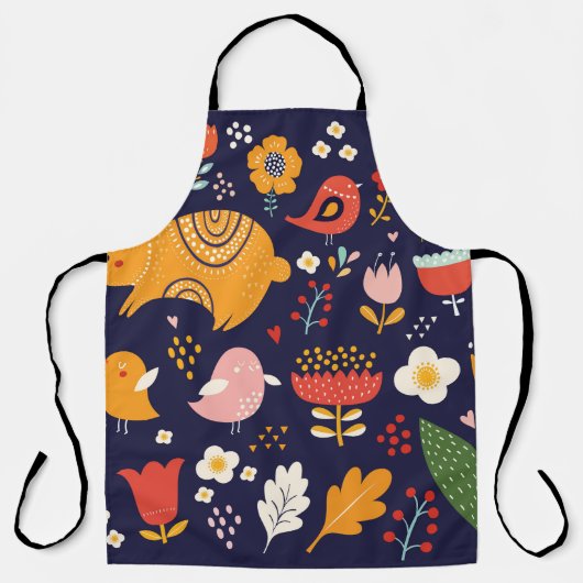 Tablier Pâques du printemps : fleurs, collection de lapins (Recto)