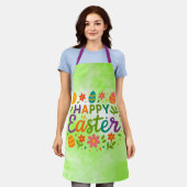 Tablier Pâques joyeuses colorées (Porté)