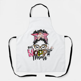 Tablier Pâques Une Mama Hoppy Messy Bun Maman Bunny Leopar