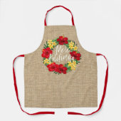 Tablier Paradis Tropical Hawaiian Holiday Wreath Burlap (Recto)