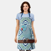 Tablier Parakeet Blue Indian Ringneck (Porté)