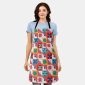 Tablier Parchemin multicolore motif géométrique (Porté)