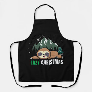 Tablier Paresseux de Noël drôle
