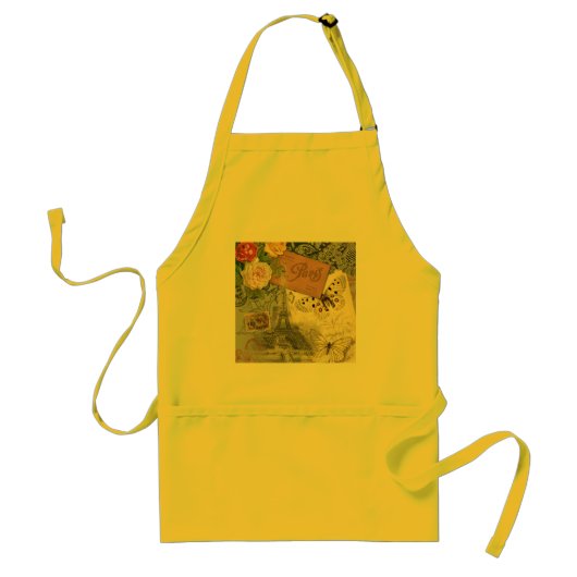 Tablier Paris France Art Antique Collage Eiffel Français (Devant)