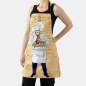 Tablier Paris France Chef Caricature Menu Texte (Insitu)