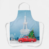 Tablier Paris Tour Eiffel Camion Rouge Noël (Recto)