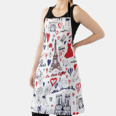 Tablier Paris vintage : Motif de ligne de voyage (Insitu)