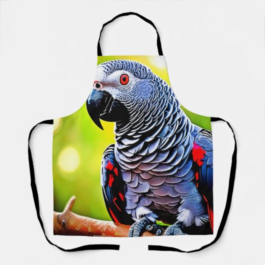 Tablier Parler de perroquet gris africain (Recto)