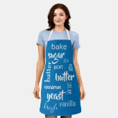 Tablier Parole de cuisson bleu Cobalt (Porté)