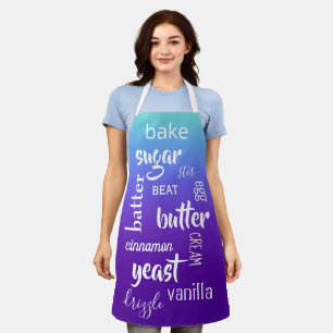 Tablier Parole de cuisson turquoise à violet