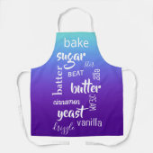 Tablier Parole de cuisson turquoise à violet (Recto)