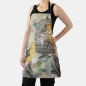 Tablier Parrot Jaune Tropical Antique Fleur (Insitu)