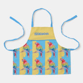 Tablier Parrot Macaw Pastel Blue Bird Birthday Boys Apron (Recto)