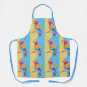 Tablier Parrot Macaw Pastel Oiseau Bleu Anniversaire Fille (Recto)