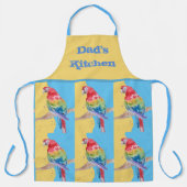 Tablier Parrot Macaw Pastel Oiseau bleu Hommes d'anniversa (Recto)