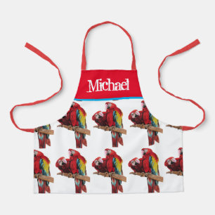 Tablier Parrot rouge Macaw Colorful Blue Kids garçons Nom