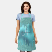 Tablier Parties scintillant Aqua  Drives Métallic Foil Per (Porté)