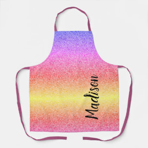 Tablier Parties scintillant arc-en-ciel violet personnalis