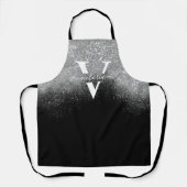 Tablier Parties scintillant Argent Étincelle Monogramme Fi (Recto)