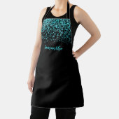 Tablier Parties scintillant Black Turquoise Faux personnal (Insitu)