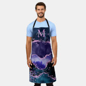 Tablier Parties scintillant bleue et violet marine Agate m (Porté)