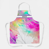 Tablier Parties scintillant colorée moderne Nom personnali (Recto)