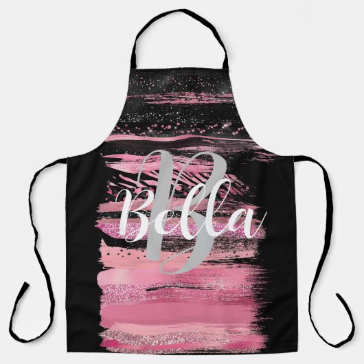 Tablier Parties scintillant d'aquarelle rose blanc Paint à (Recto)
