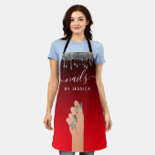 Tablier Parties scintillant d'argent goutte à goutte Glam  (Porté)