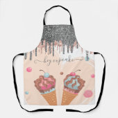 Tablier Parties scintillant d'argent moderne Driets Sweets (Recto)