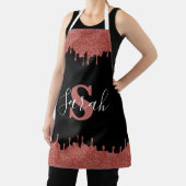 Tablier Parties scintillant de Monogramme rose et noir cha (Insitu)