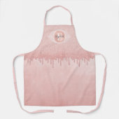 Tablier Parties scintillant de séchage Monogramme Rose Gol (Recto)