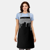 Tablier Parties scintillant d'étincelle noire personnalisé (Porté)