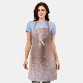 Tablier Parties scintillant diamant or Rose chic Monogramm (Porté)