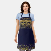 Tablier Parties scintillant d'or Hébreu Hanoukka Lumière s (Porté)