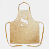 Tablier Parties scintillant d'or Luxe Monogramme personnal (Recto)