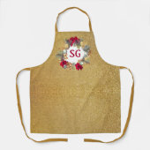 Tablier Parties scintillant d'or Monogramme couronne de No (Recto)