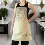 Tablier Parties scintillant d'or Monogramme métallique Nom<br><div class="desc">Gold Faux Foil Parties scintillant à étincelle métallique broyée Monogramme métallique Nom Apron. Cela rend le cadeau parfait pour 16 ans,  mariage,  douche nuptiale,  anniversaire,  baby shower ou bachelorette pour quelqu'un qui aime le luxe glam et les styles chic.</div>