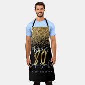 Tablier Parties scintillant d'or noir moderne 80e annivers (Porté)