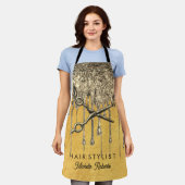 Tablier Parties scintillant dorée personnalisée tendance H (Porté)