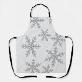 Tablier Parties scintillant en argent Snowflakes, Noël (Recto)