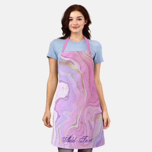 Tablier Parties scintillant en marbre rose violet or (Porté)