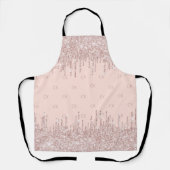 Tablier parties scintillant en or rose gouttes monogramme  (Recto)
