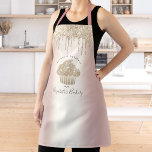 Tablier Parties scintillant Gold Cupcake Drivers boulanger<br><div class="desc">Voici une façon merveilleuse d’ajouter au plaisir de la cuisson. Ajoutez un éclat supplémentaire à vos aventures culinaires chaque fois que vous portez ce tablier élégant, sophistiqué, simple et moderne. Un cupcake doré brillant, des gouttes de parties scintillant et une typographie manuscrite recouvrent un arrière - plan à l'ombre d'or...</div>