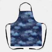Tablier Parties scintillant Gold Stars Dark Blue Sky Motif (Recto)