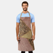 Tablier Parties scintillant Leopard de  rouge Rose géométr (Porté)