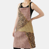 Tablier Parties scintillant Leopard de  rouge Rose géométr (Insitu)