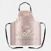 Tablier Parties scintillant Mixer Flowers Rose Gold (Recto)